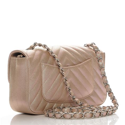 chanel rose gold chevron mini|CHANEL Metallic Caviar Chevron Quilted Mini Rectangular Flap .